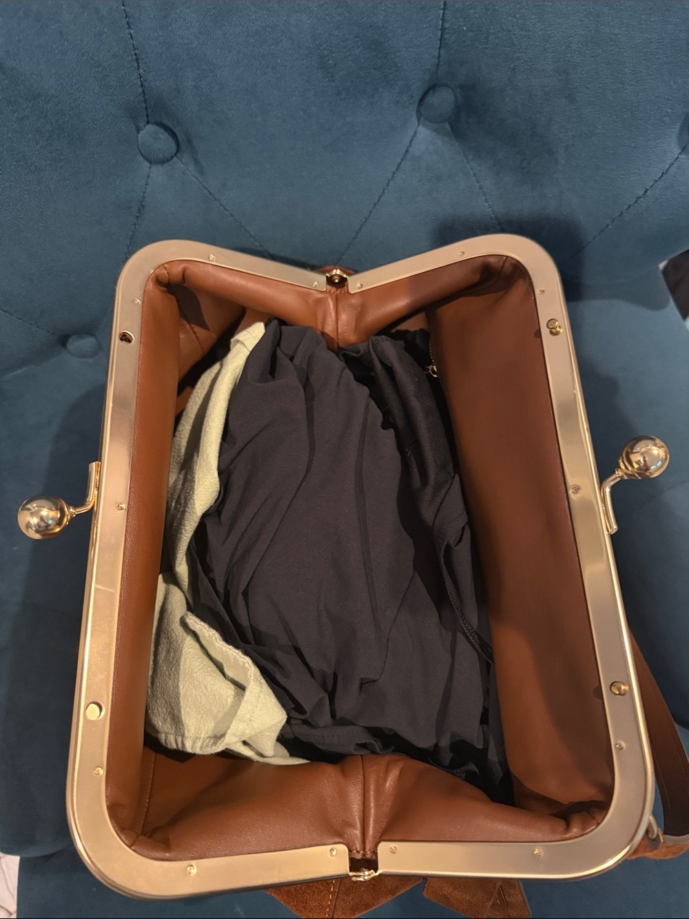 Kisslock Frame Bag 27 Brass/Warm Brown - Picture 11 of 12